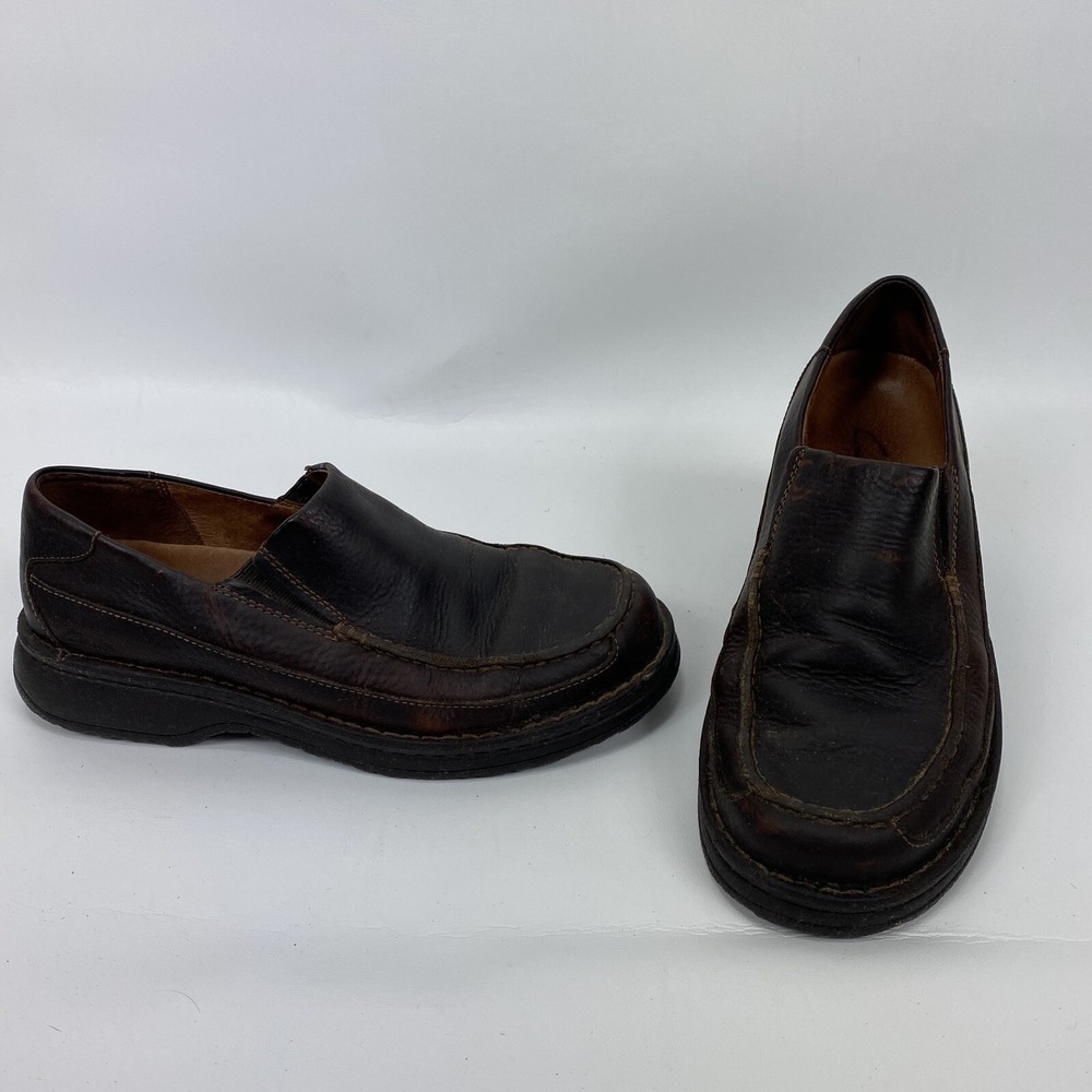 Clarks Active Air 30162 Brown Oily Leather Slip-On Moc Loafers Shoes Men's 9.5 M